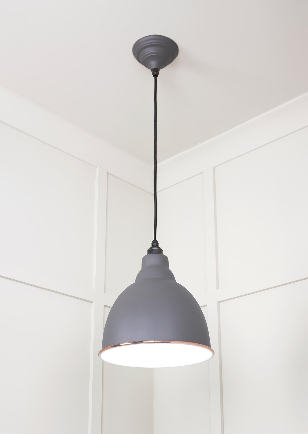 From The Anvil - White Gloss Brindley Pendant in Bluff | Sku. 49507BL | Trade Door Handles.