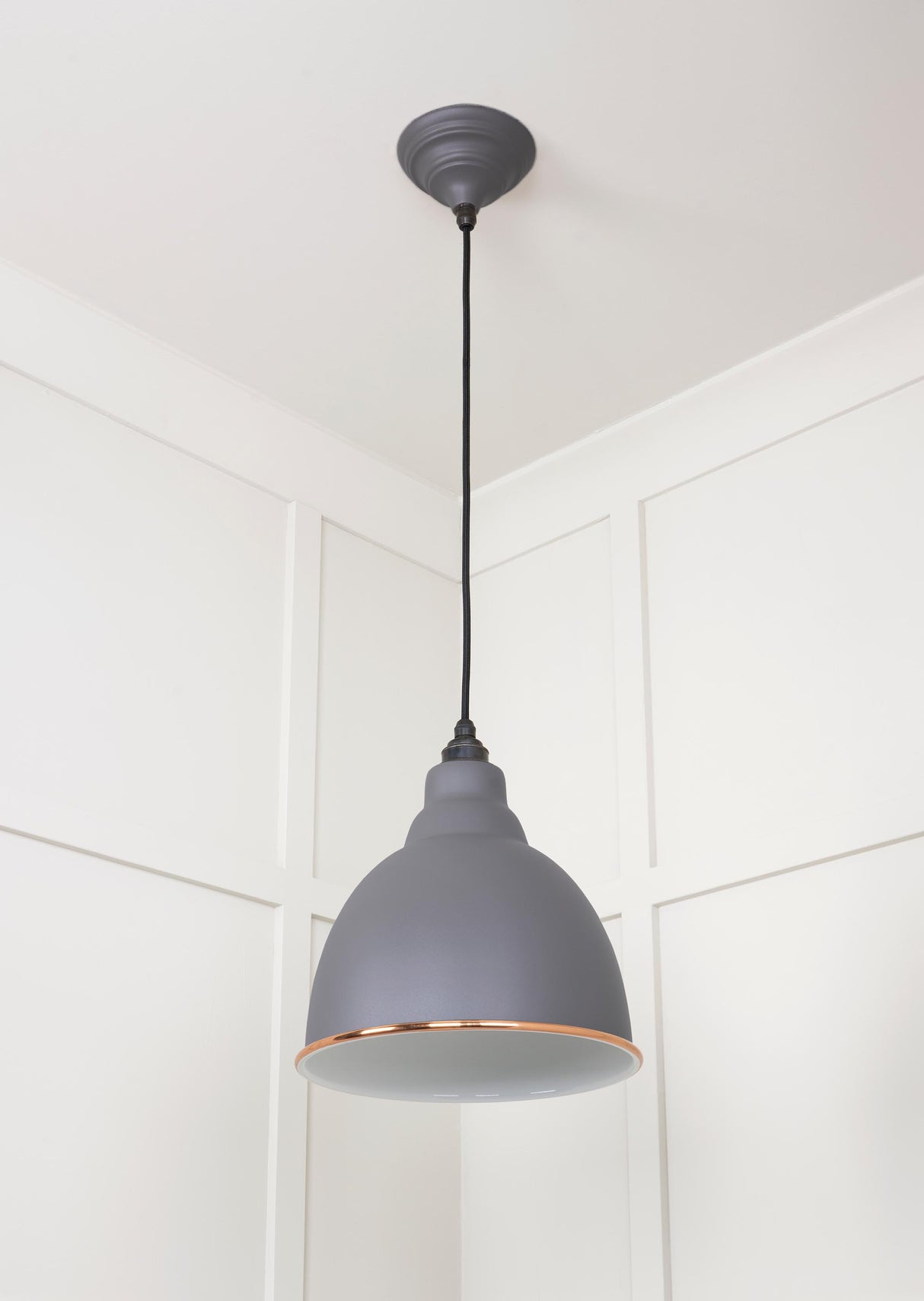 From The Anvil - White Gloss Brindley Pendant in Bluff | Sku. 49507BL | Trade Door Handles.