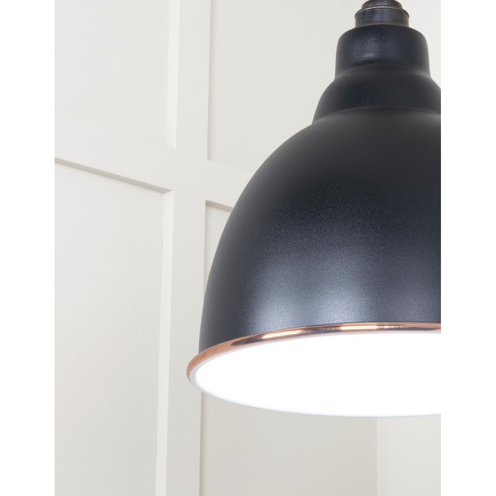 From The Anvil - White Gloss Brindley Pendant in Elan Black | Sku. 49507EB | Trade Door Handles.