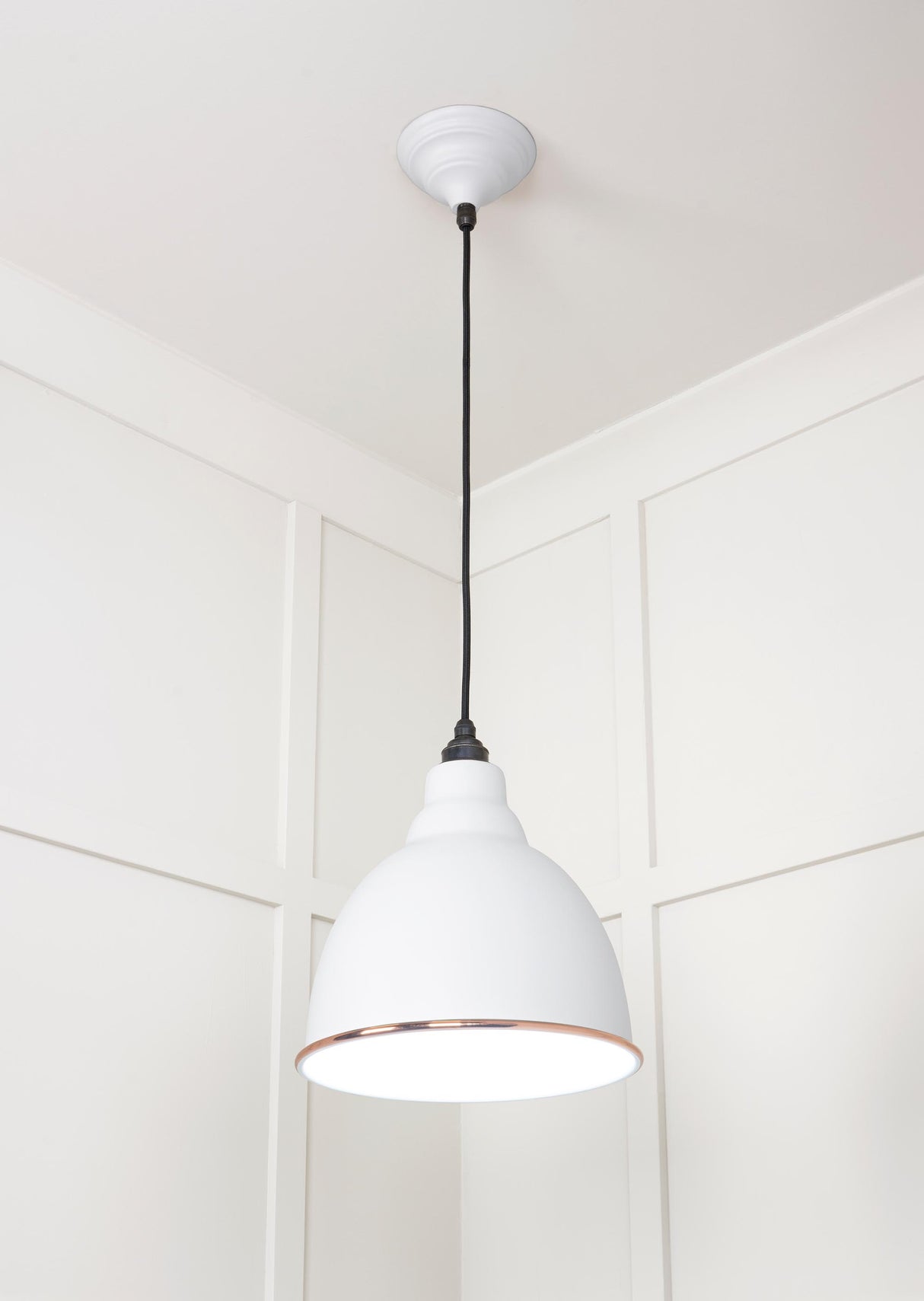 From The Anvil - White Gloss Brindley Pendant in Flock | Sku. 49507F | Trade Door Handles.