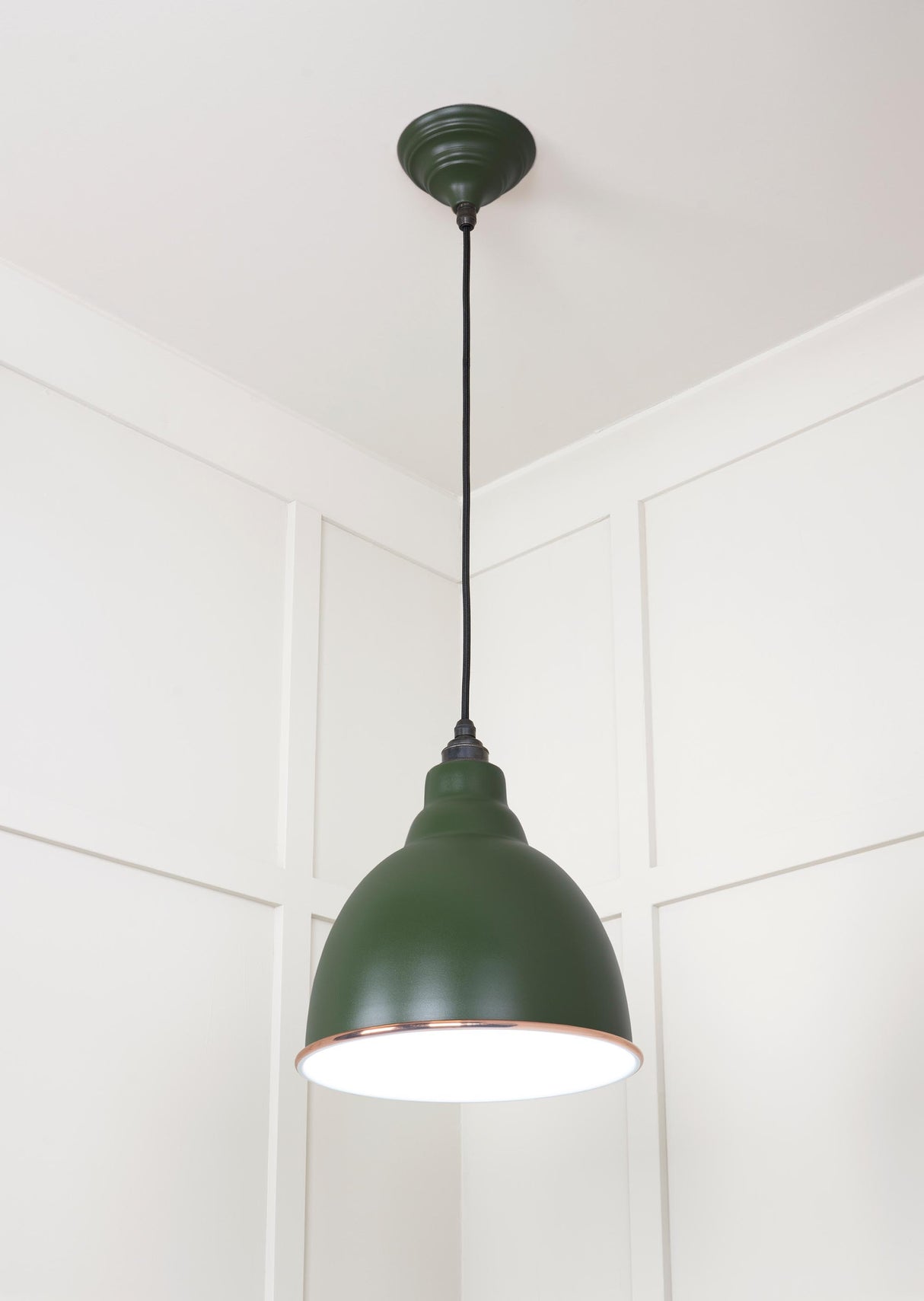 From The Anvil - White Gloss Brindley Pendant in Heath | Sku. 49507H | Trade Door Handles.