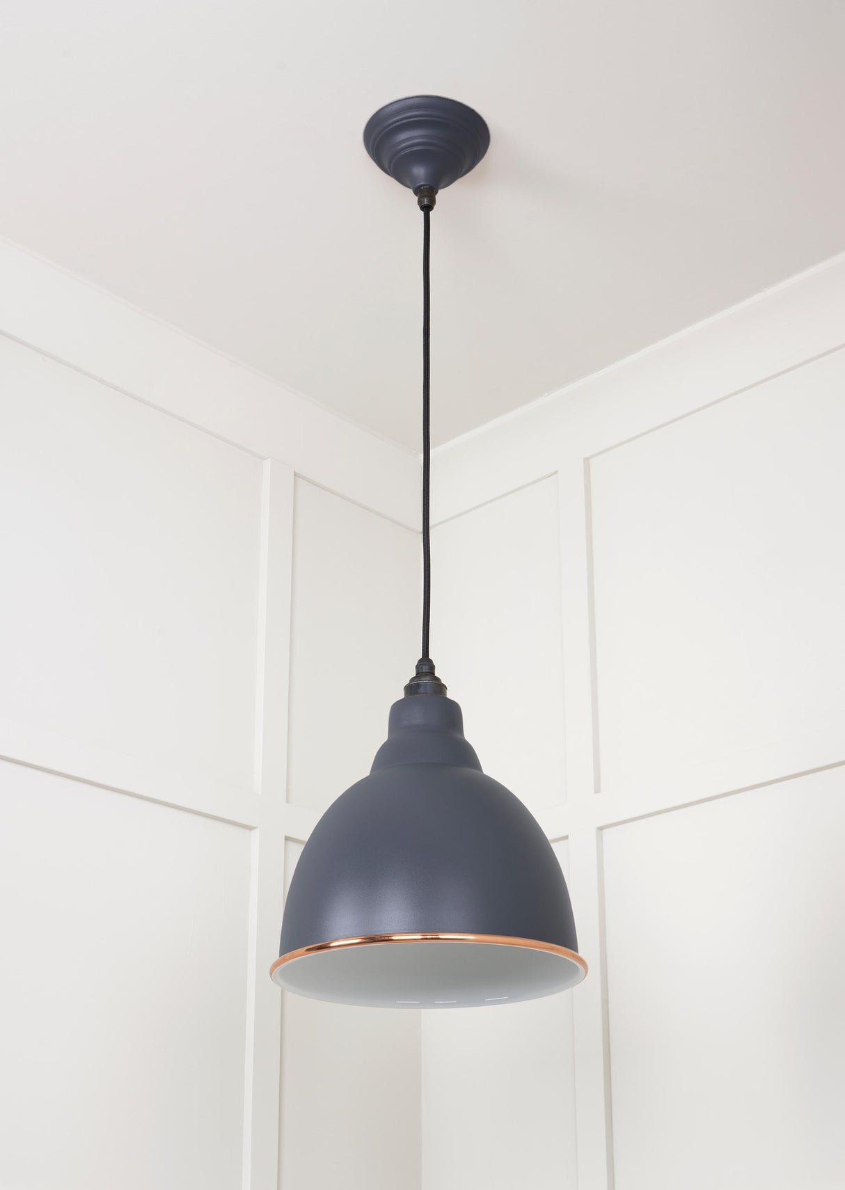 From The Anvil - White Gloss Brindley Pendant in Slate | Sku. 49507SL | Trade Door Handles.