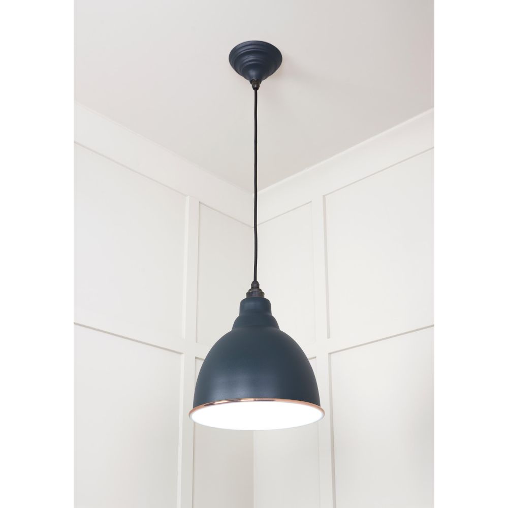 From The Anvil - White Gloss Brindley Pendant in Soot | Sku. 49507SO | Trade Door Handles.