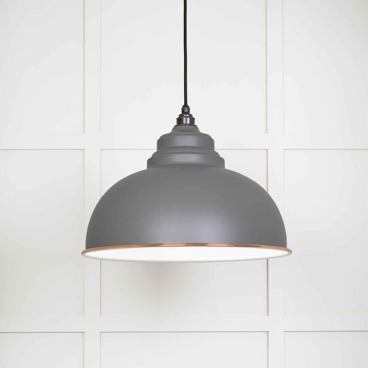 From The Anvil - White Gloss Harborne Pendant in Bluff | Sku. 49508BL | Trade Door Handles.
