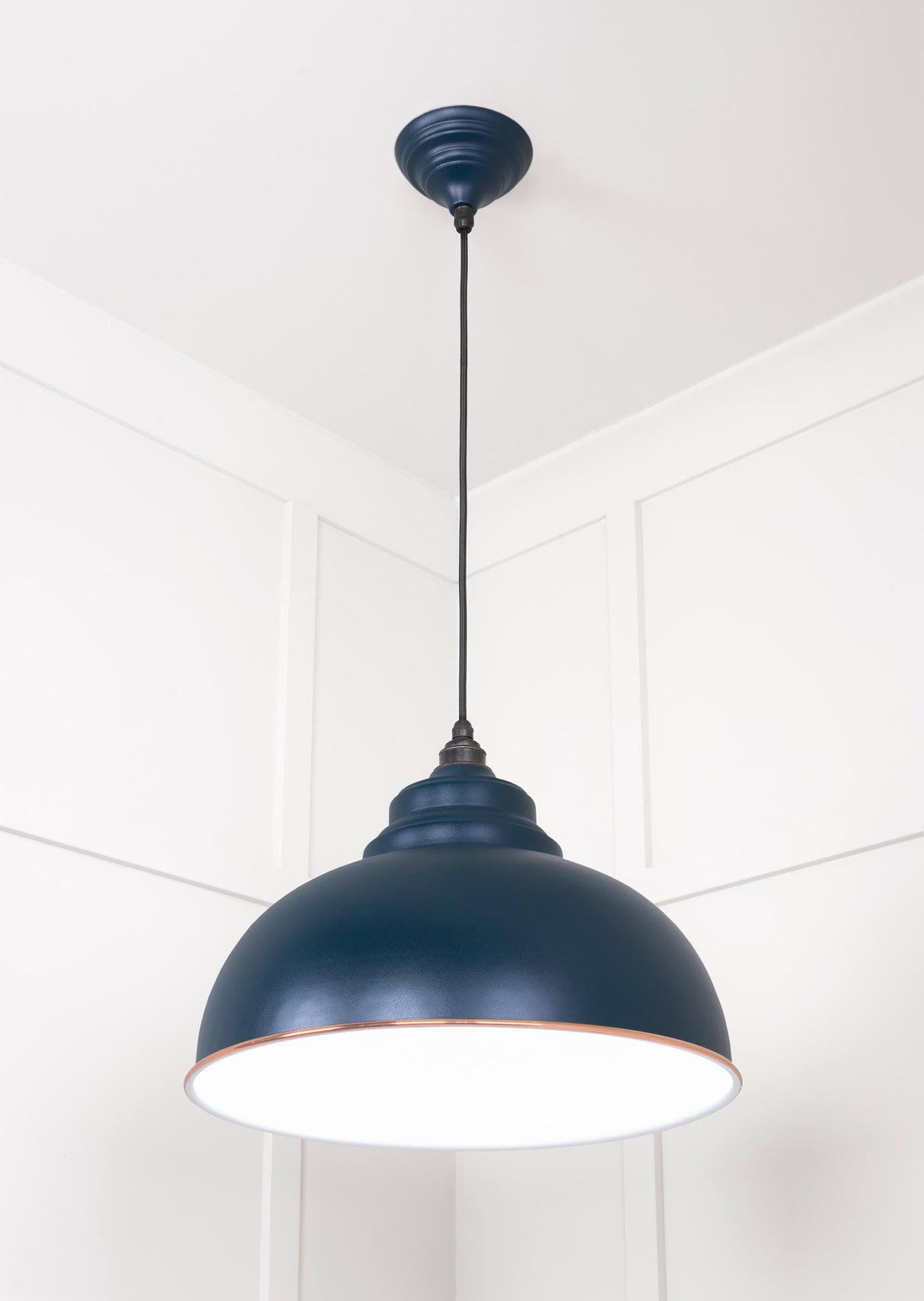 From The Anvil - White Gloss Harborne Pendant in Dusk | Sku. 49508DU | Trade Door Handles.