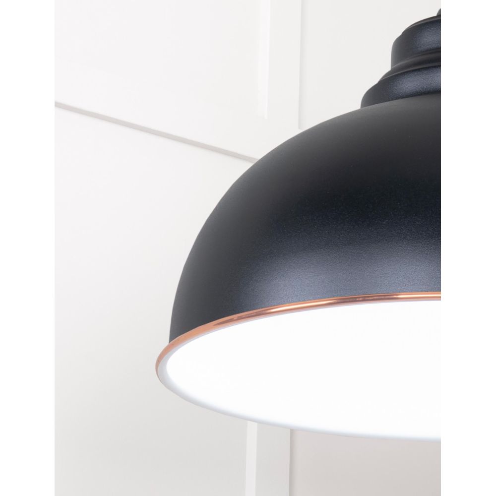 From The Anvil - White Gloss Harborne Pendant in Elan Black | Sku. 49508EB | Trade Door Handles.