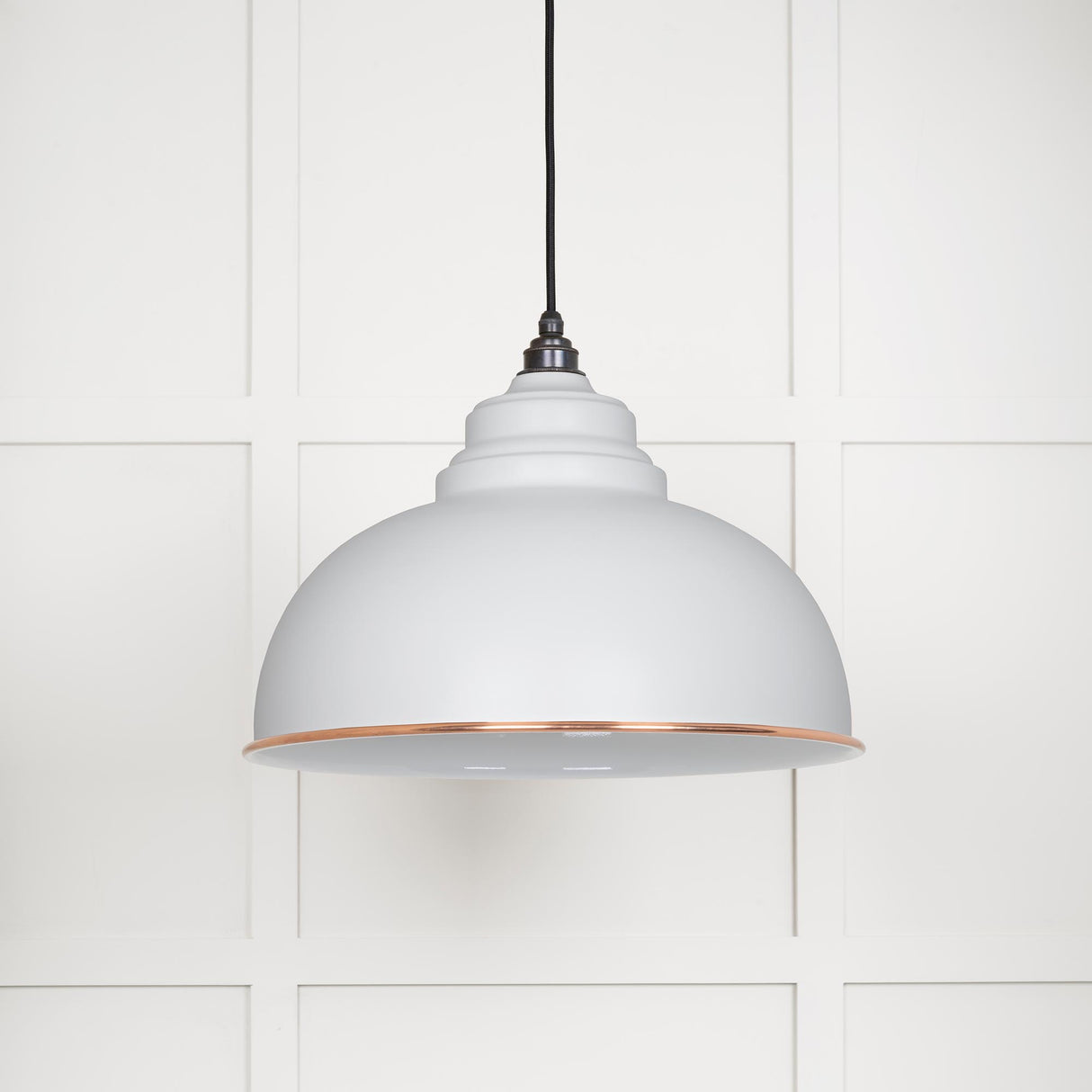 From The Anvil - White Gloss Harborne Pendant in Flock | Sku. 49508F | Trade Door Handles.