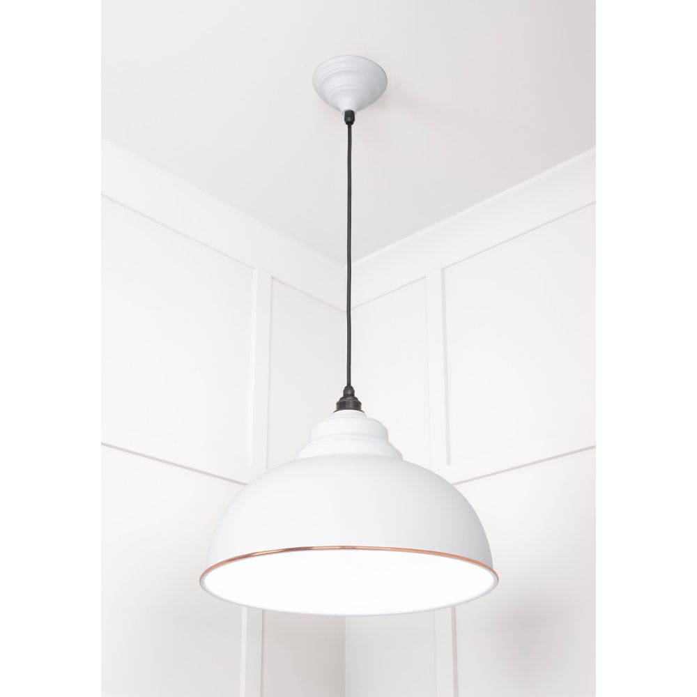 From The Anvil - White Gloss Harborne Pendant in Flock | Sku. 49508F | Trade Door Handles.
