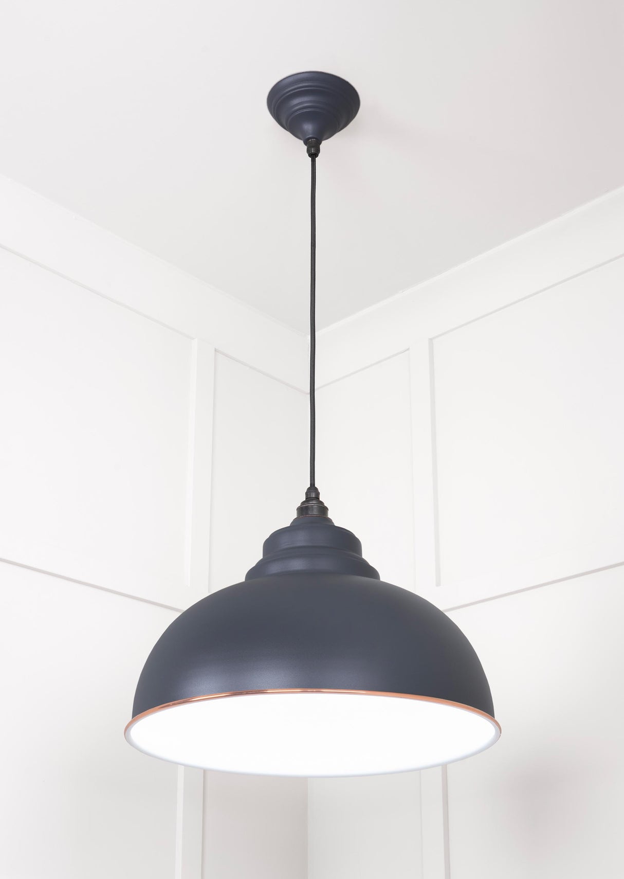 From The Anvil - White Gloss Harborne Pendant in Slate | Sku. 49508SL | Trade Door Handles.