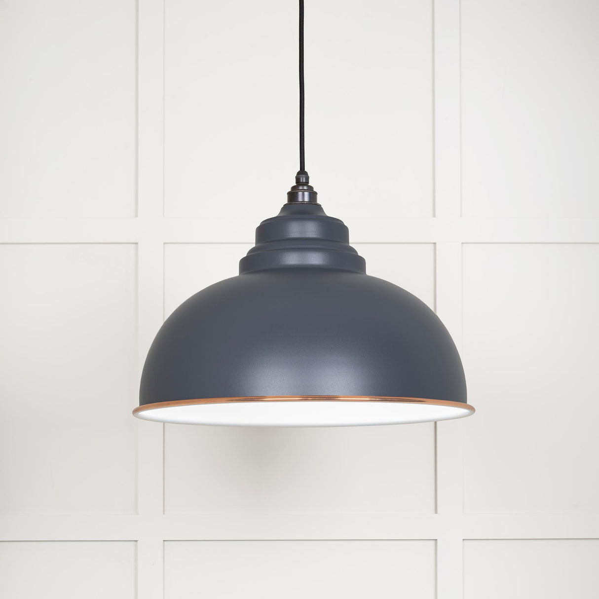 From The Anvil - White Gloss Harborne Pendant in Slate | Sku. 49508SL | Trade Door Handles.