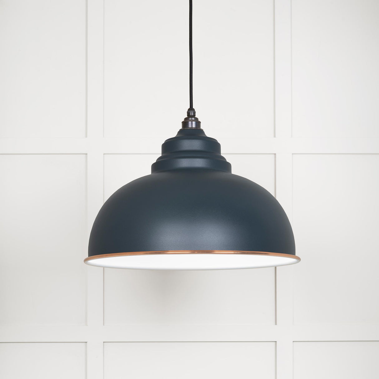 From The Anvil - White Gloss Harborne Pendant in Soot | Sku. 49508SO | Trade Door Handles.
