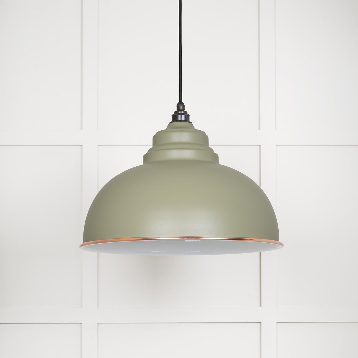 From The Anvil - White Gloss Harborne Pendant in Tump | Sku. 49508TU | Trade Door Handles.