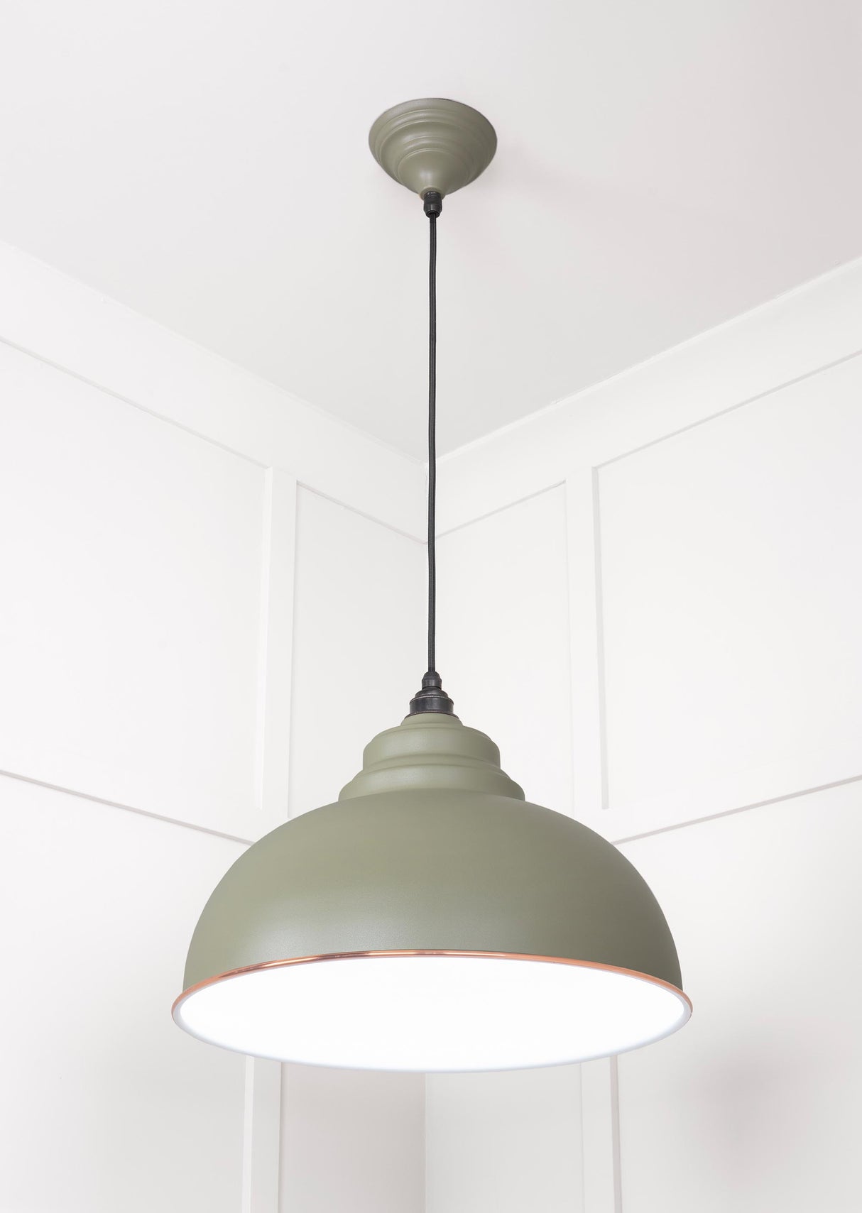 From The Anvil - White Gloss Harborne Pendant in Tump | Sku. 49508TU | Trade Door Handles.