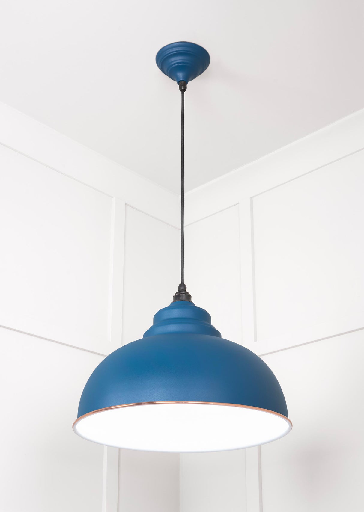From The Anvil - White Gloss Harborne Pendant in Upstream | Sku. 49508U | Trade Door Handles.