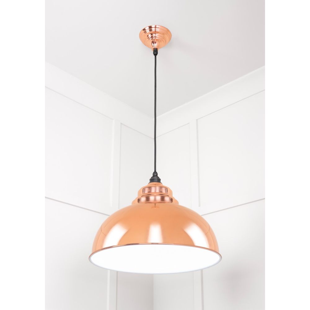 From The Anvil - White Gloss Harborne Pendant in Copper | Sku. 49508 | Trade Door Handles.