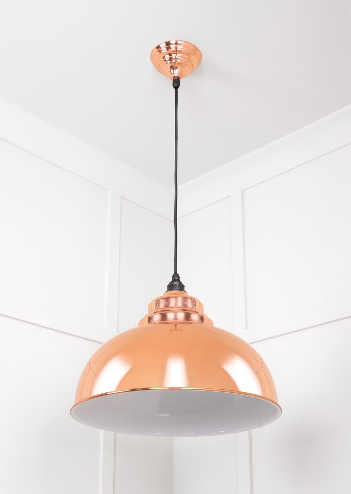 From The Anvil - White Gloss Harborne Pendant in Copper | Sku. 49508 | Trade Door Handles.