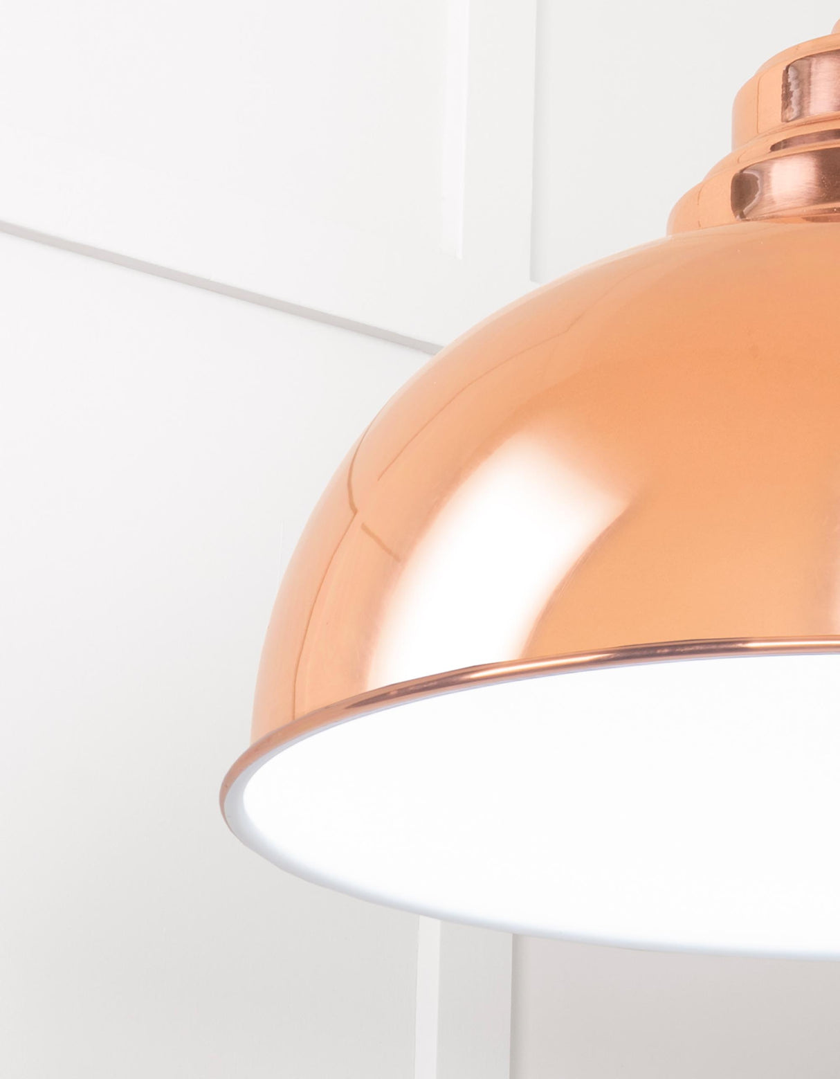 From The Anvil - White Gloss Harborne Pendant in Copper | Sku. 49508 | Trade Door Handles.