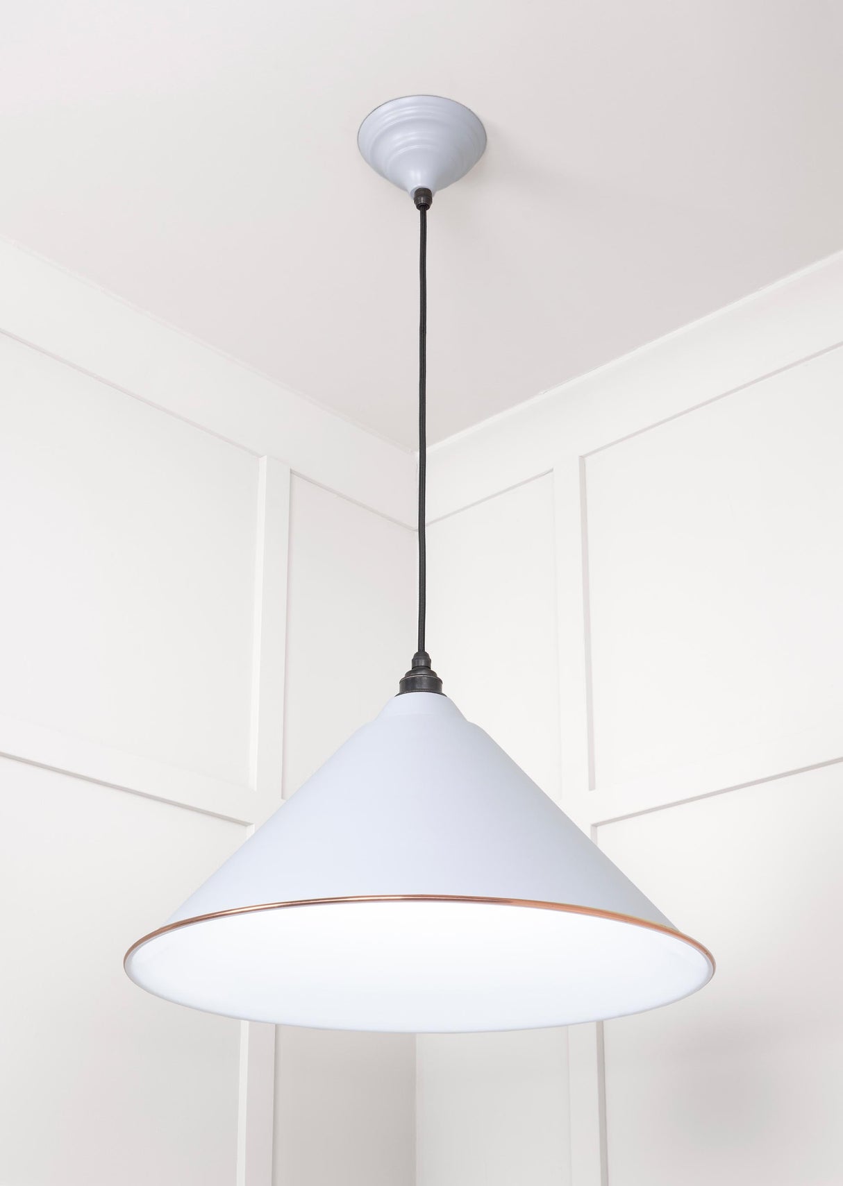 From The Anvil - White Gloss Hockley Pendant in Birch | Sku. 49510BI | Trade Door Handles.
