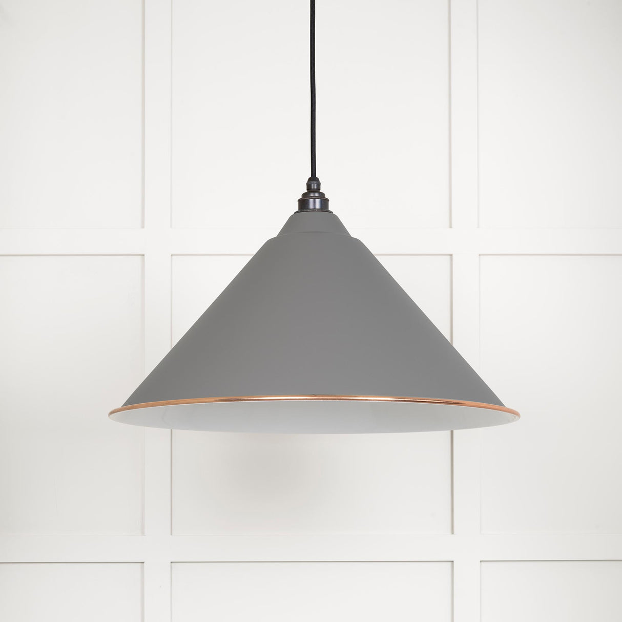From The Anvil - White Gloss Hockley Pendant in Bluff | Sku. 49510BL | Trade Door Handles.
