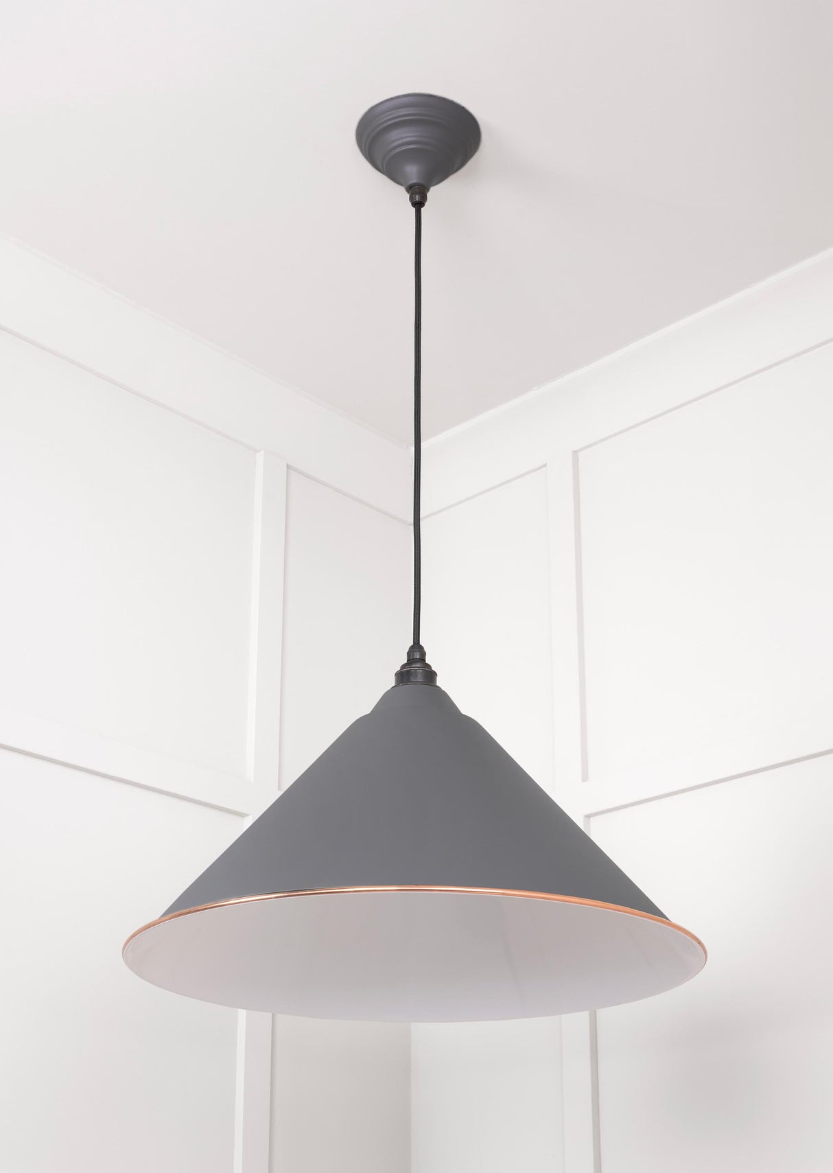From The Anvil - White Gloss Hockley Pendant in Bluff | Sku. 49510BL | Trade Door Handles.
