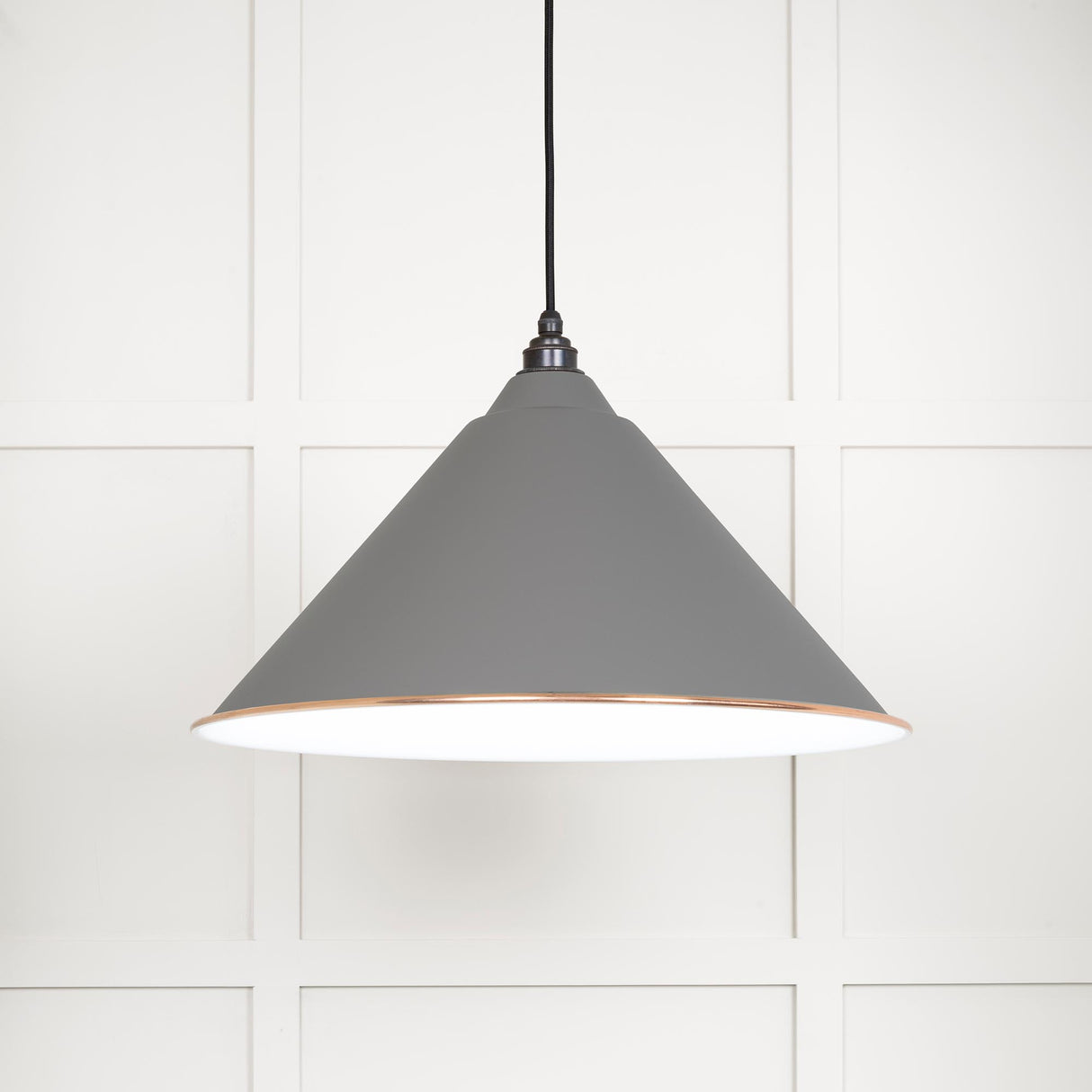 From The Anvil - White Gloss Hockley Pendant in Bluff | Sku. 49510BL | Trade Door Handles.