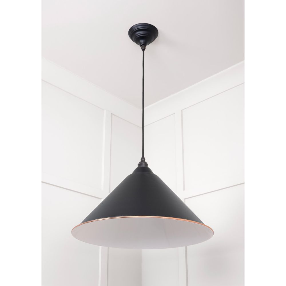 From The Anvil - White Gloss Hockley Pendant in Elan Black | Sku. 49510EB | Trade Door Handles.