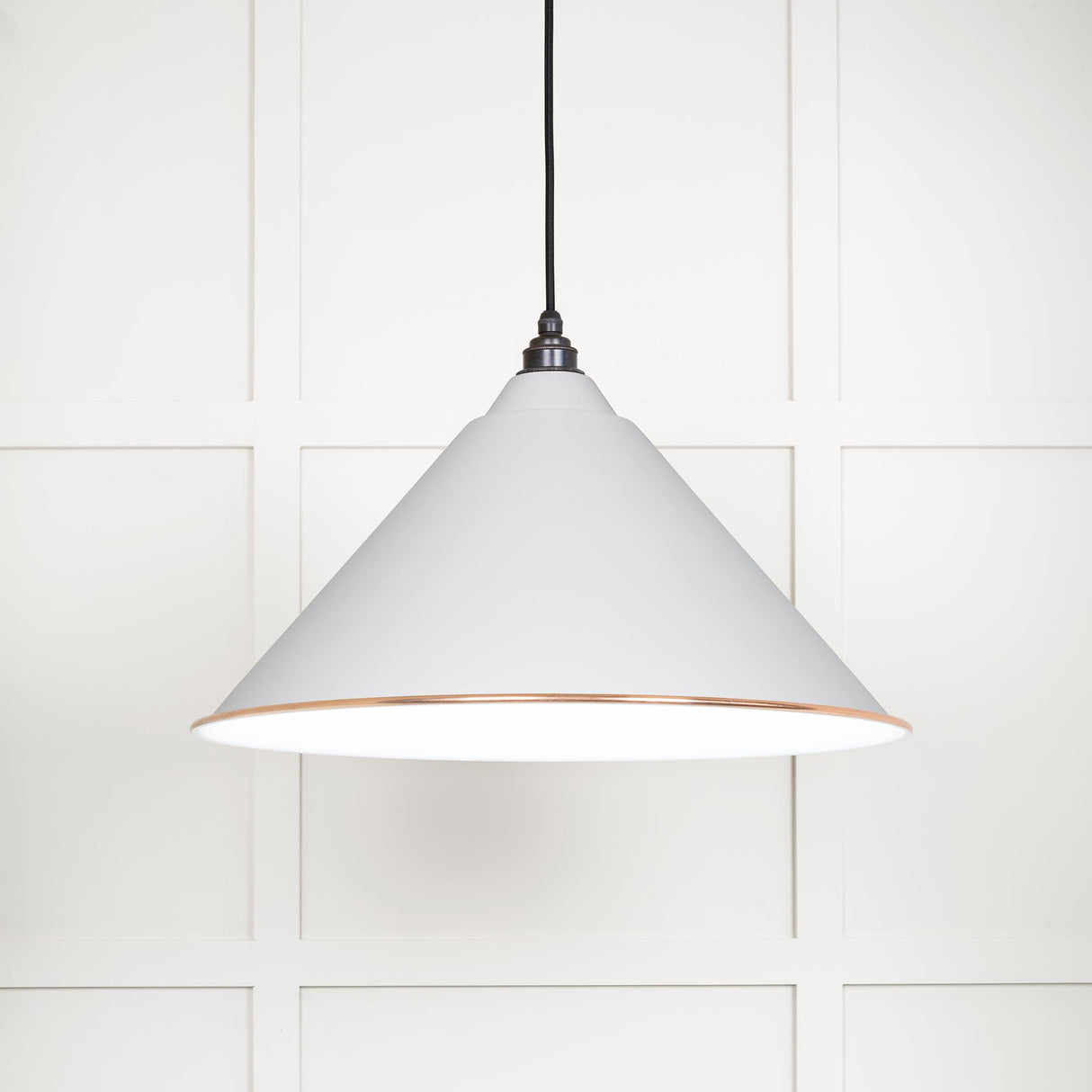 From The Anvil - White Gloss Hockley Pendant in Flock | Sku. 49510F | Trade Door Handles.