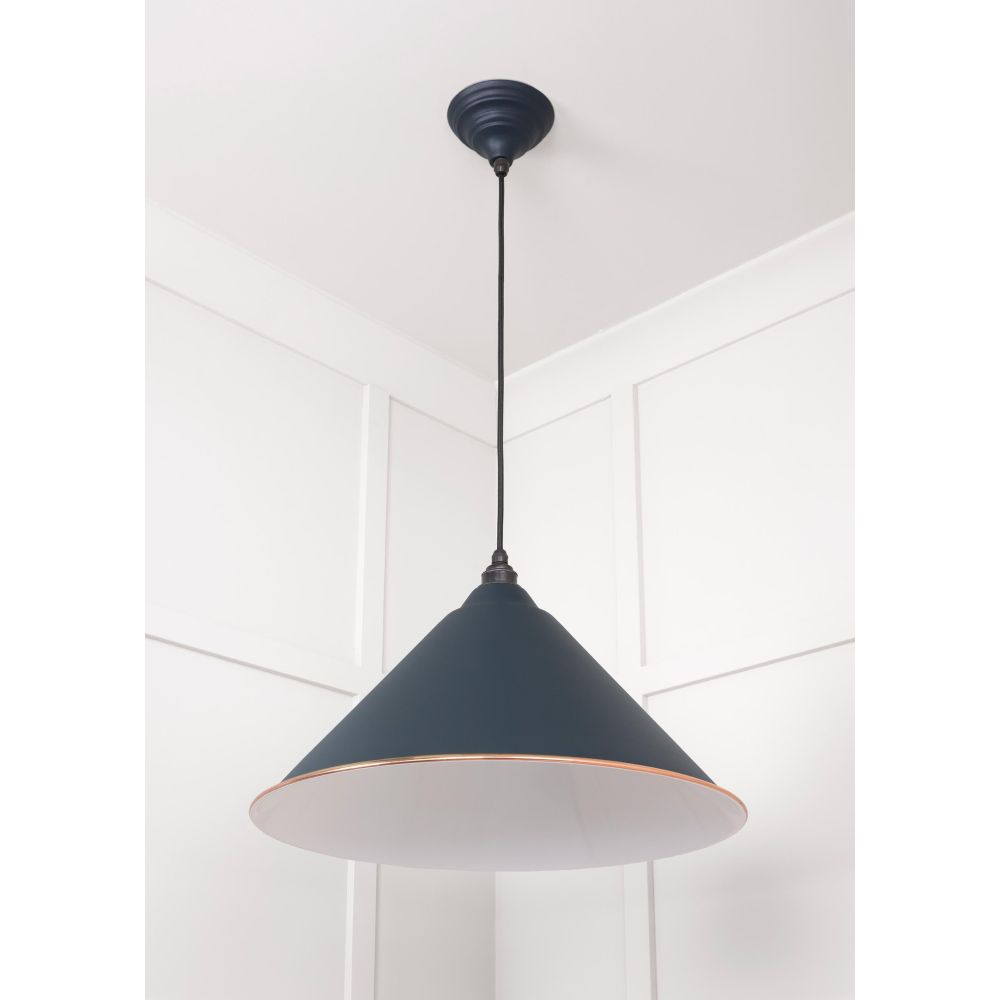 From The Anvil - White Gloss Hockley Pendant in Soot | Sku. 49510SO | Trade Door Handles.
