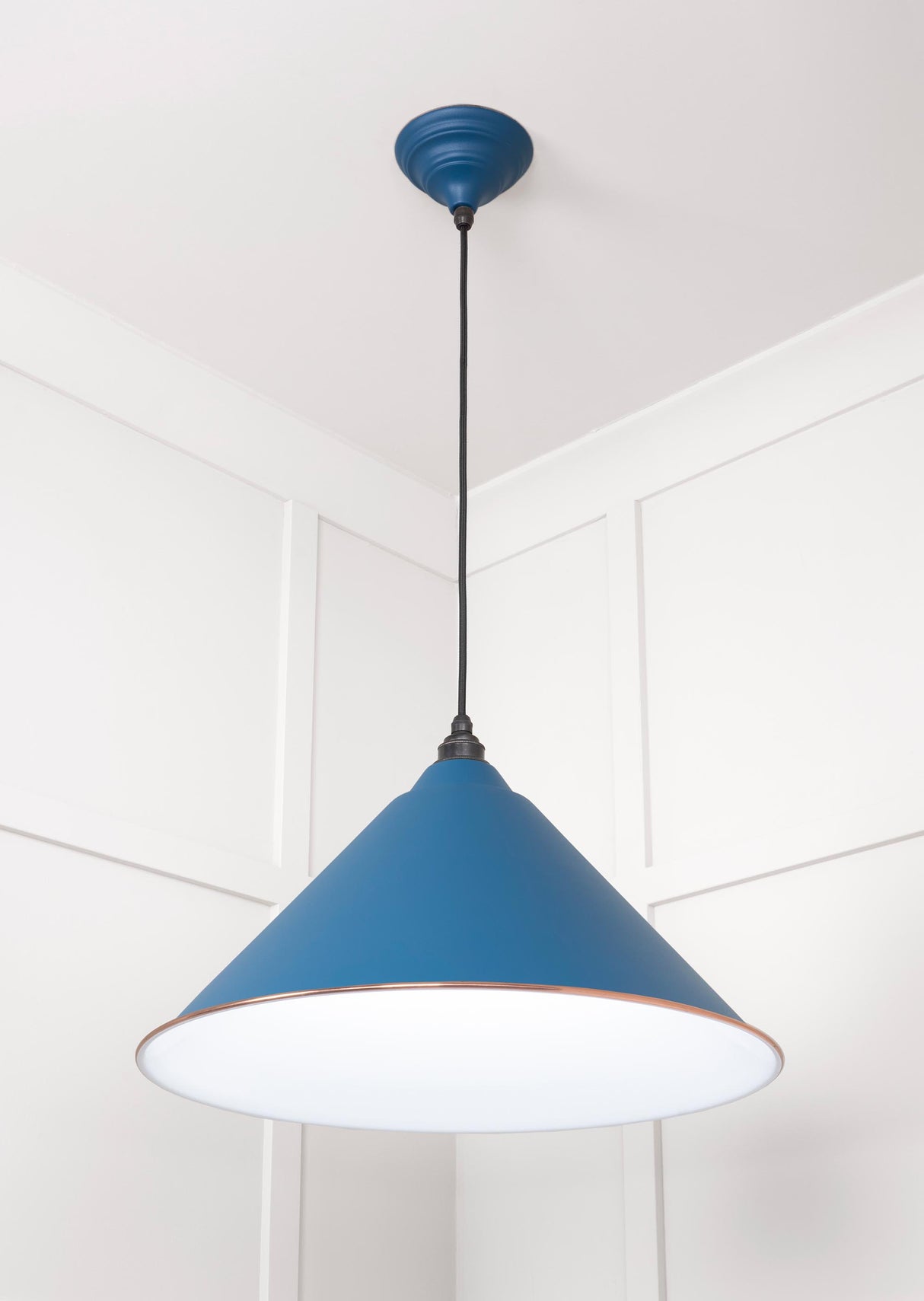 From The Anvil - White Gloss Hockley Pendant in Upstream | Sku. 49510U | Trade Door Handles.