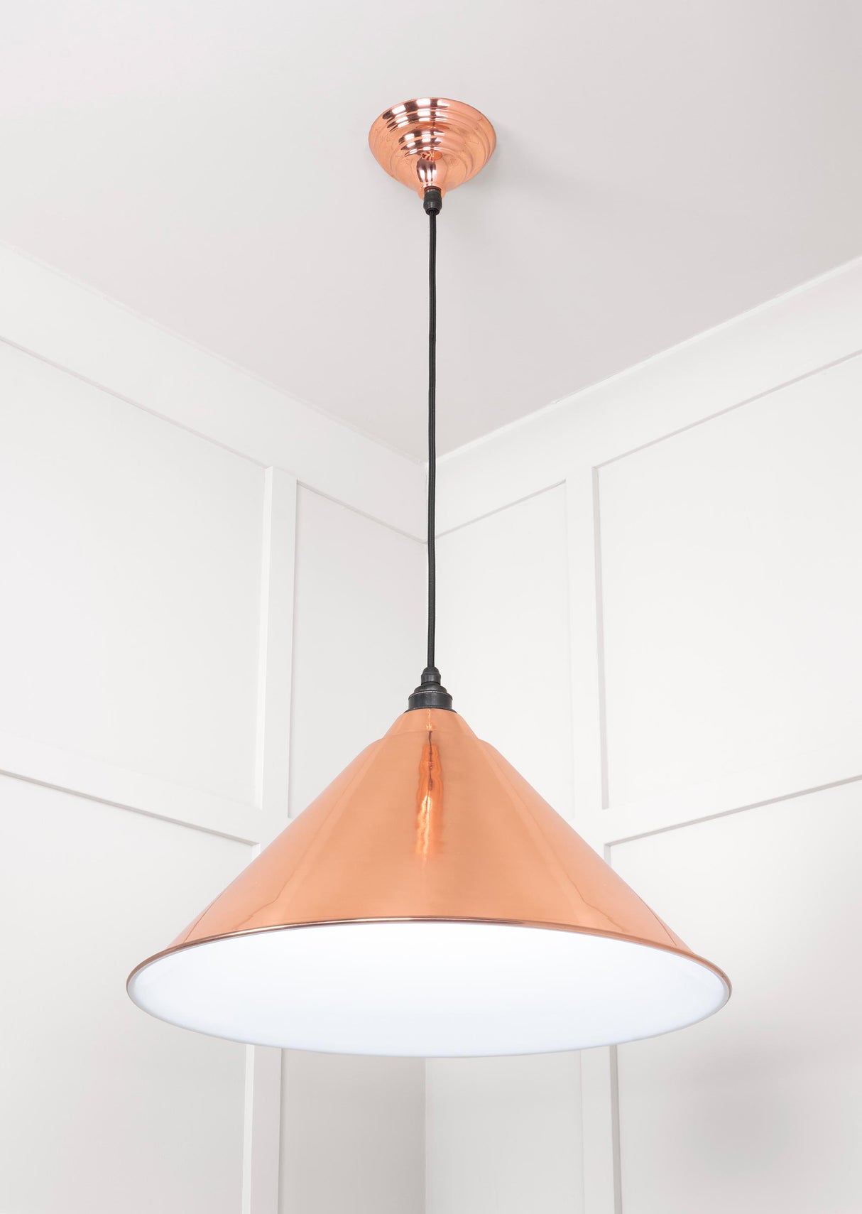 From The Anvil - White Gloss Hockley Pendant in Copper | Sku. 49510 | Trade Door Handles.