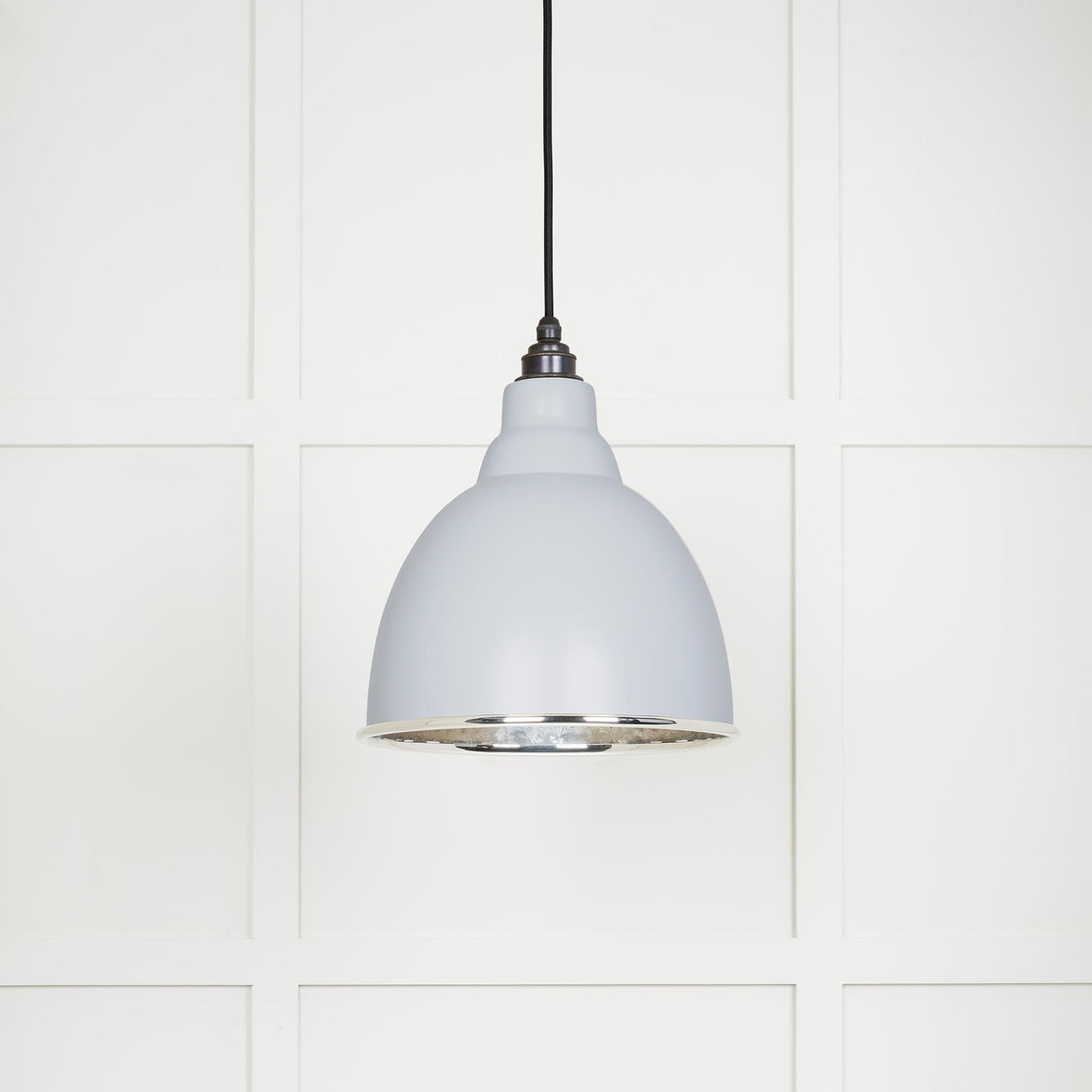 From The Anvil - Hammered Nickel Brindley Pendant in Birch | Sku. 49511BI | Trade Door Handles.