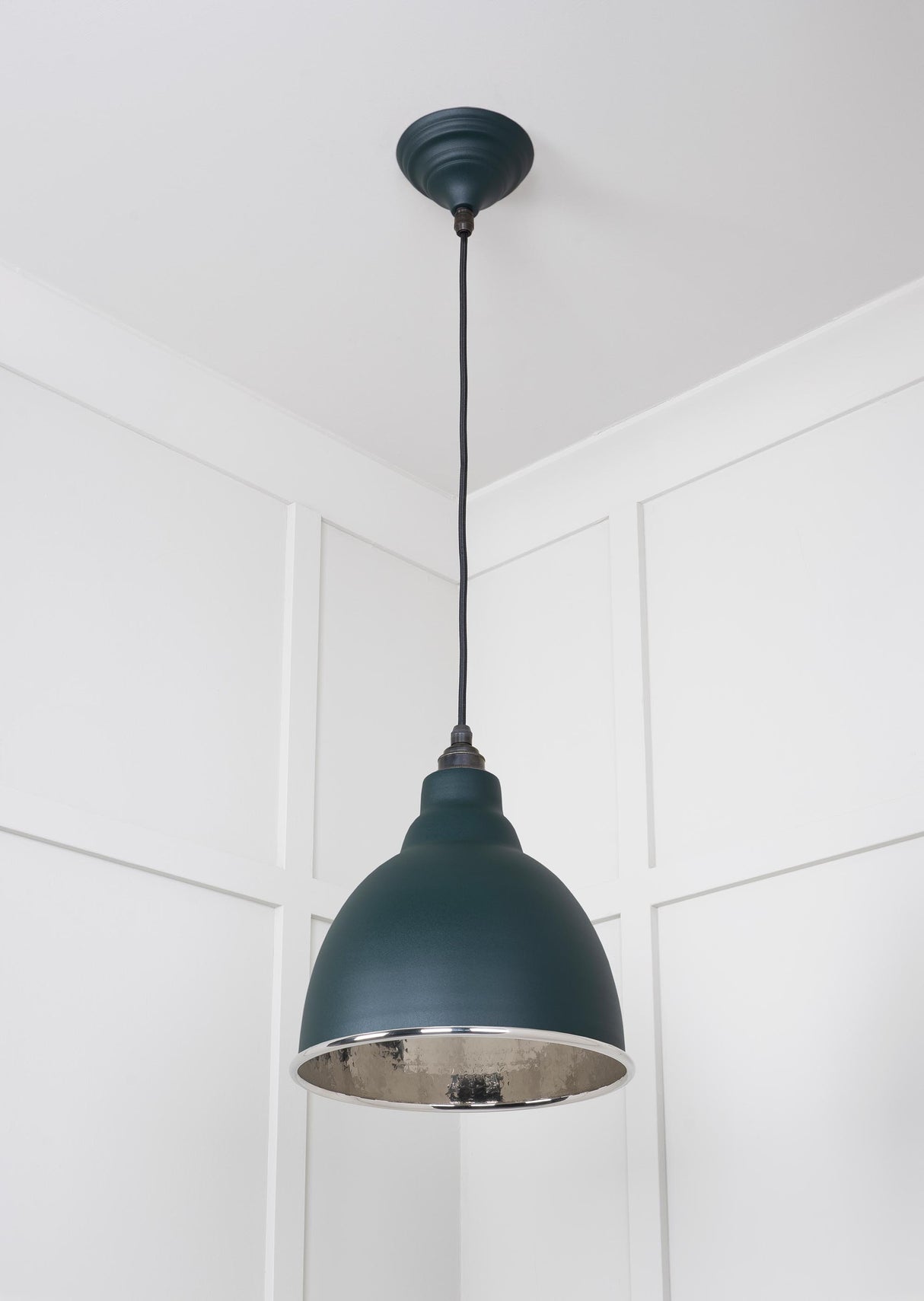 From The Anvil - Hammered Nickel Brindley Pendant in Dingle | Sku. 49511DI | Trade Door Handles.