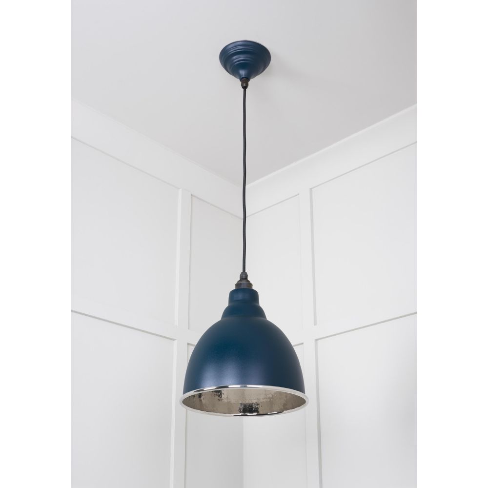 From The Anvil - Hammered Nickel Brindley Pendant in Dusk | Sku. 49511DU | Trade Door Handles.