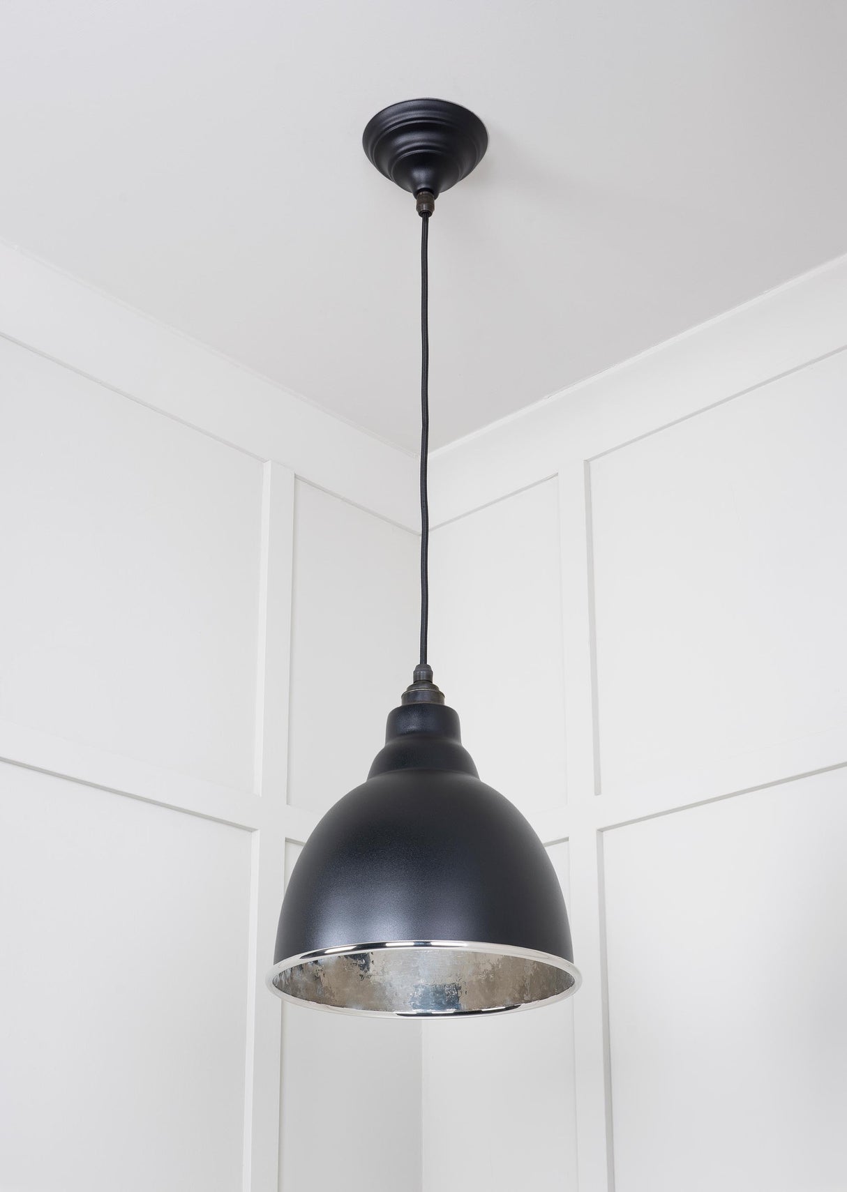 From The Anvil - Hammered Nickel Brindley Pendant in Elan Black | Sku. 49511EB | Trade Door Handles.