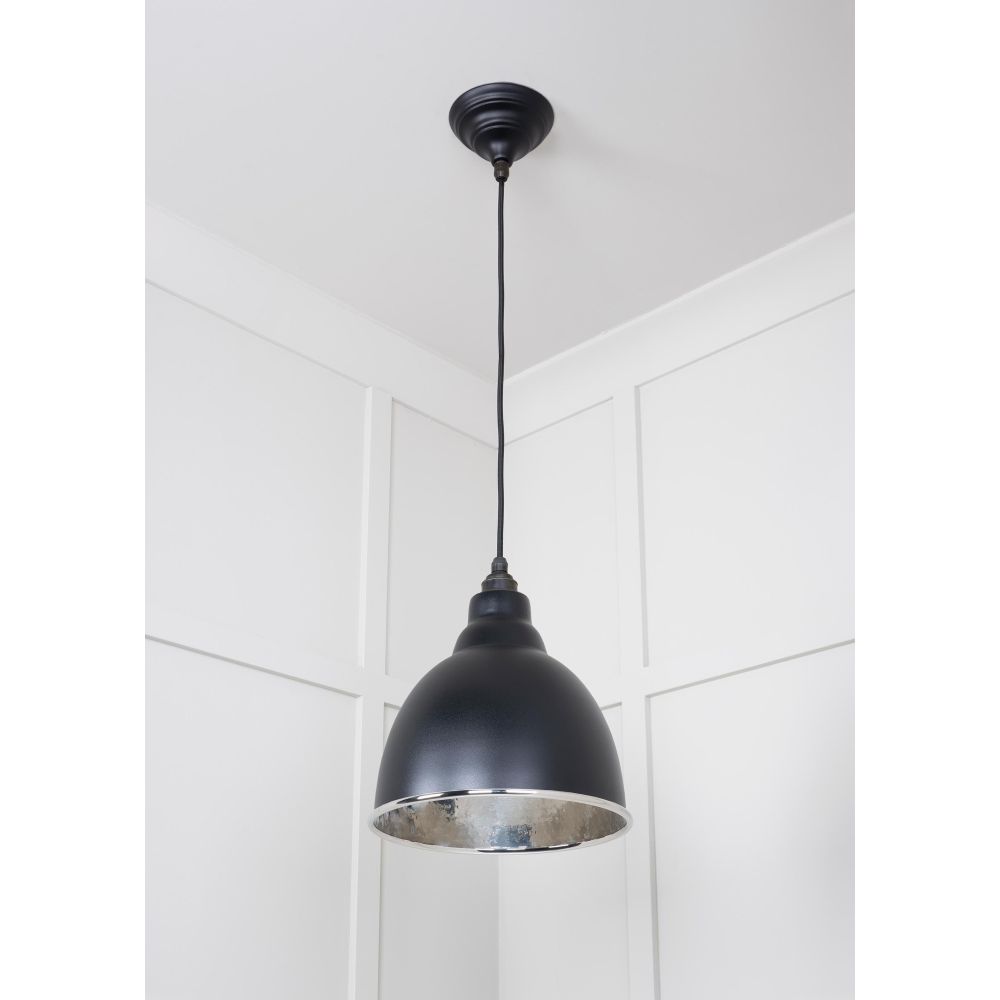 From The Anvil - Hammered Nickel Brindley Pendant in Elan Black | Sku. 49511EB | Trade Door Handles.