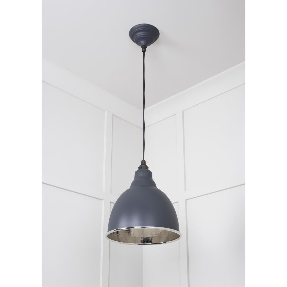 From The Anvil - Hammered Nickel Brindley Pendant in Slate | Sku. 49511SL | Trade Door Handles.