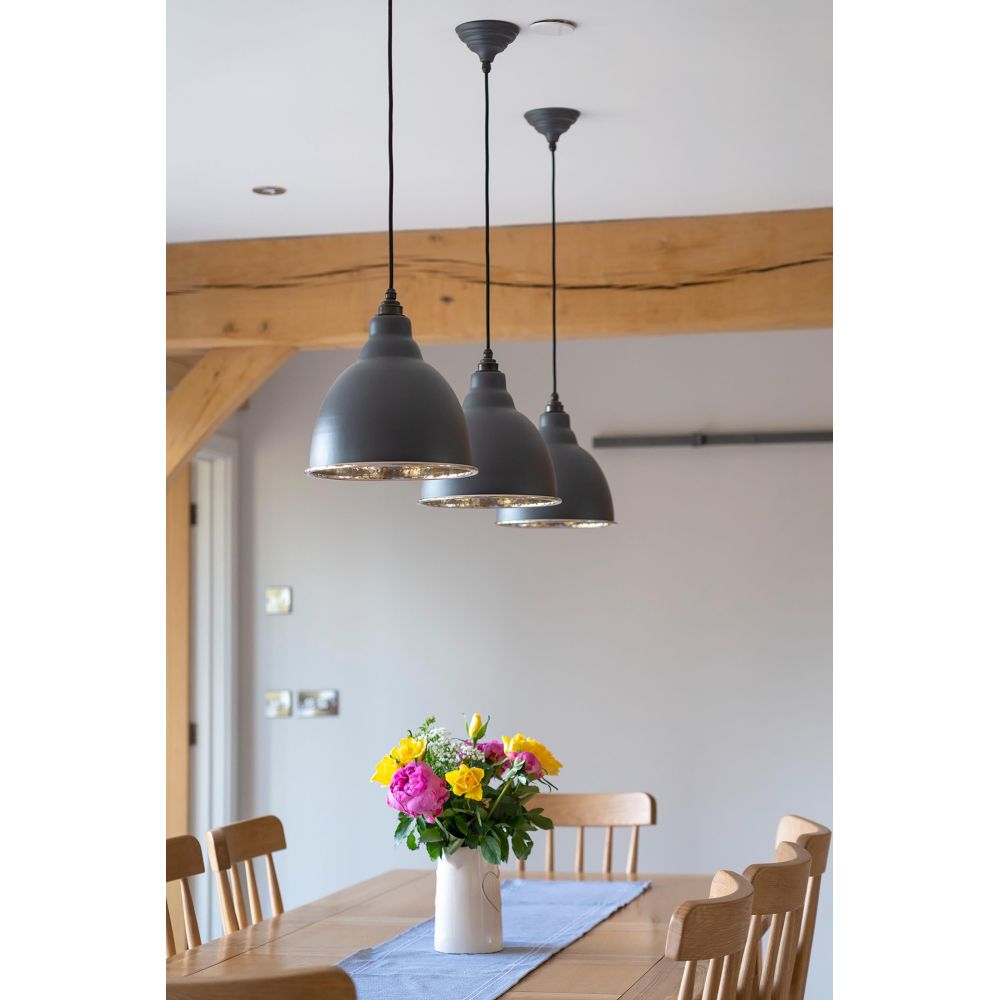 From The Anvil - Hammered Nickel Brindley Pendant in Slate | Sku. 49511SL | Trade Door Handles.