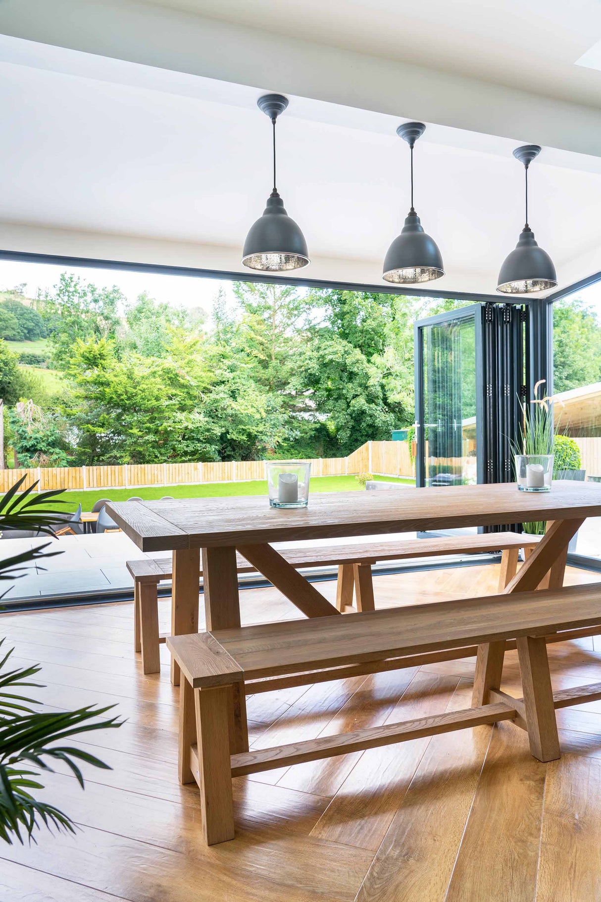 From The Anvil - Hammered Nickel Brindley Pendant in Slate | Sku. 49511SL | Trade Door Handles.