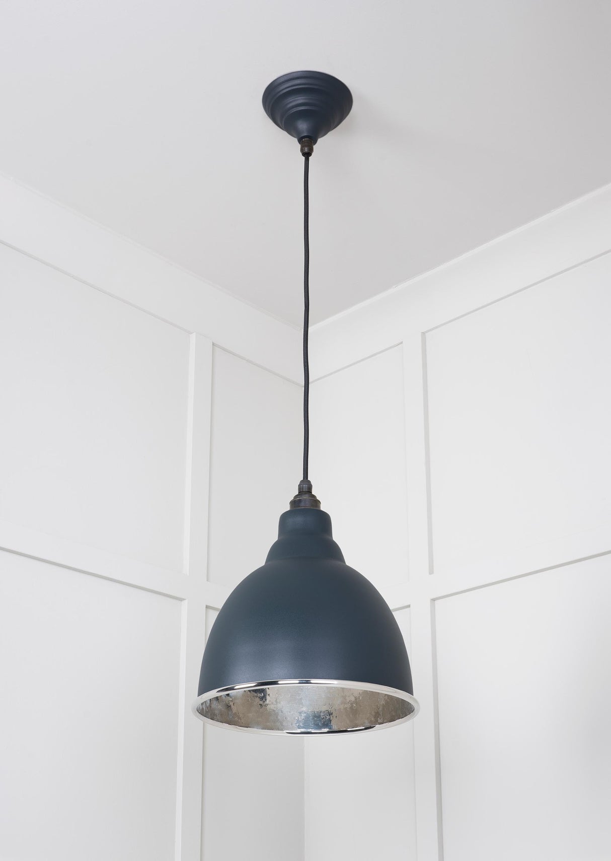 From The Anvil - Hammered Nickel Brindley Pendant in Soot | Sku. 49511SO | Trade Door Handles.