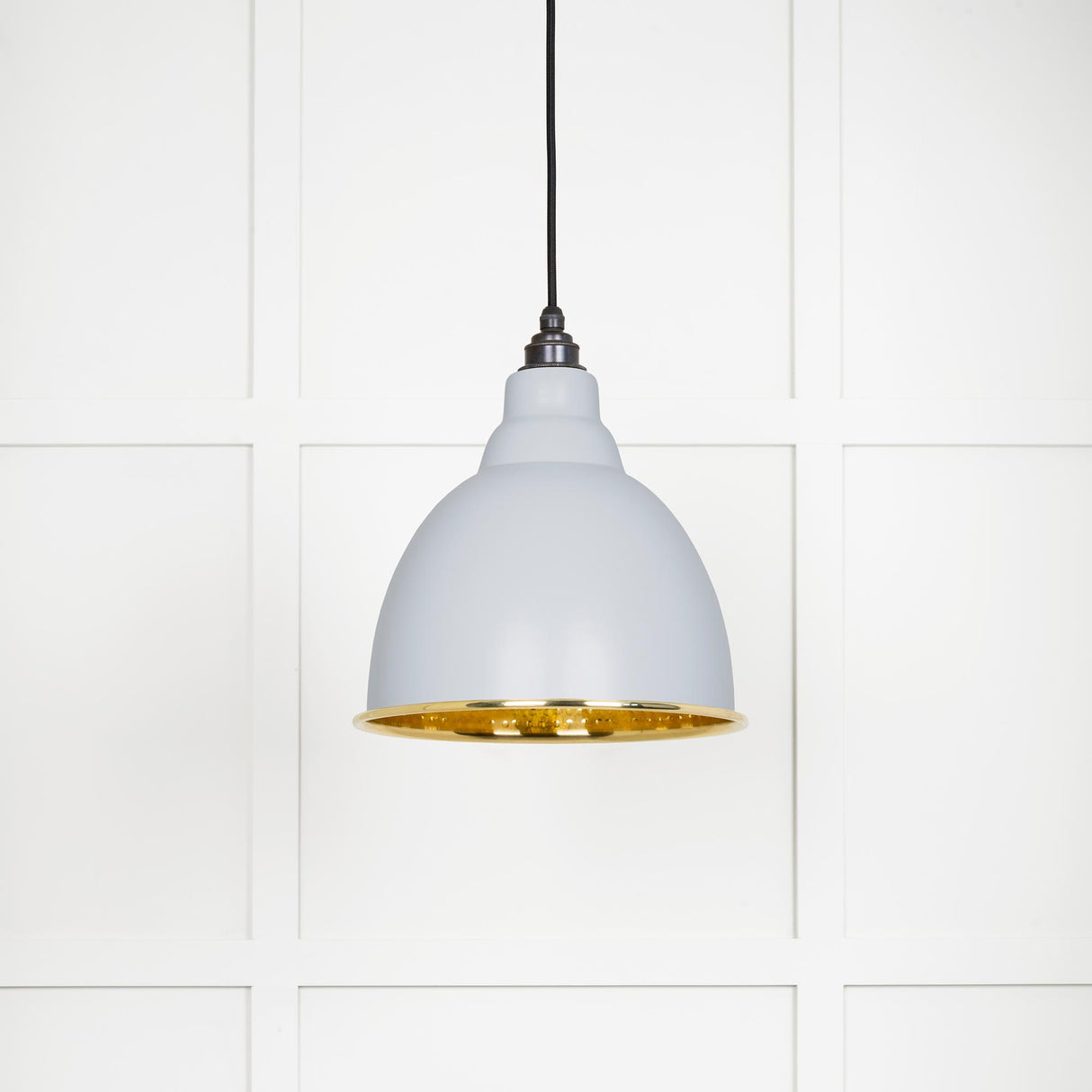 From The Anvil - Hammered Brass Brindley Pendant in Birch | Sku. 49517BI | Trade Door Handles.