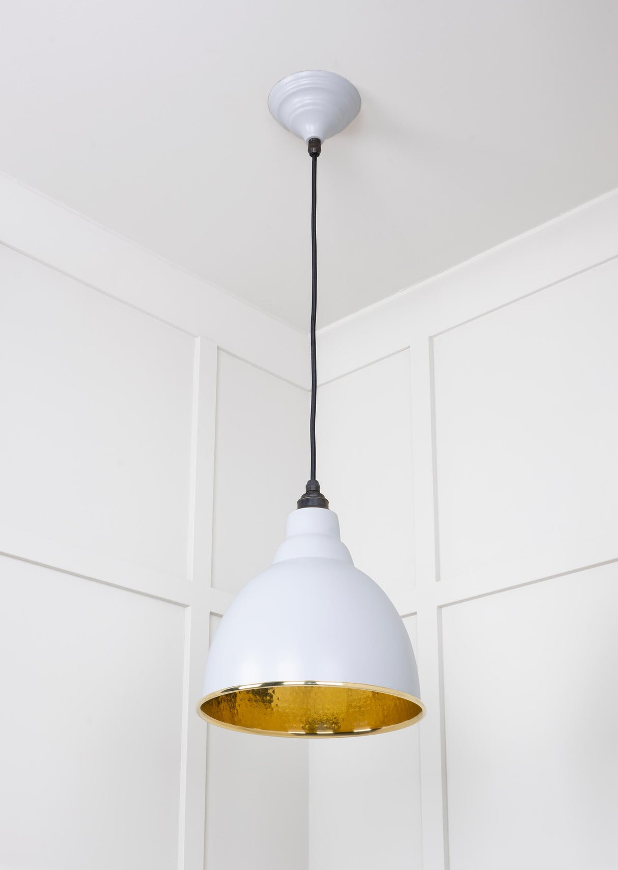 From The Anvil - Hammered Brass Brindley Pendant in Birch | Sku. 49517BI | Trade Door Handles.