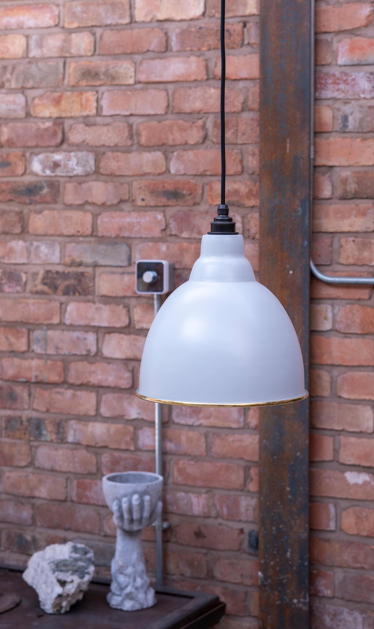 From The Anvil - Hammered Brass Brindley Pendant in Birch | Sku. 49517BI | Trade Door Handles.