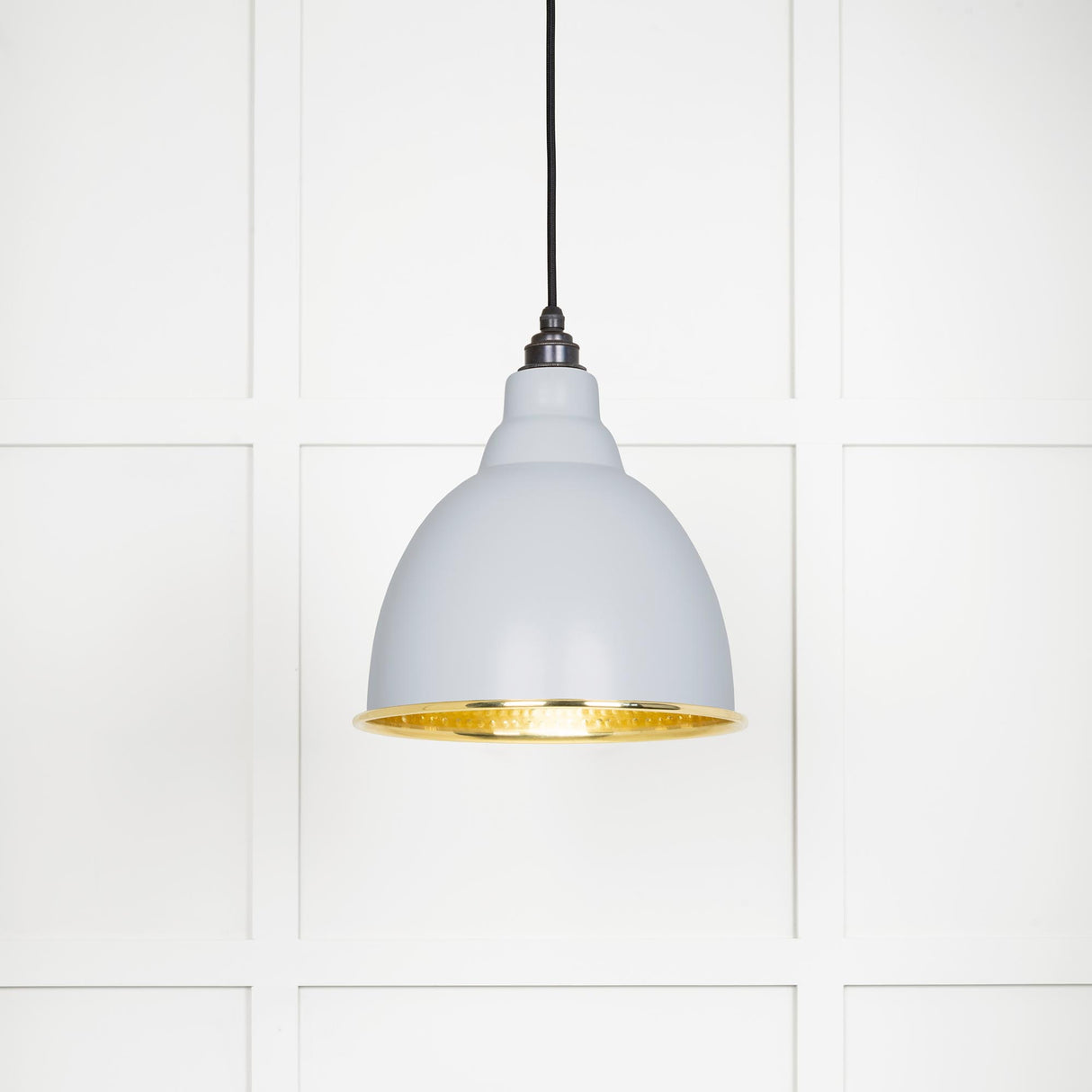 From The Anvil - Hammered Brass Brindley Pendant in Birch | Sku. 49517BI | Trade Door Handles.