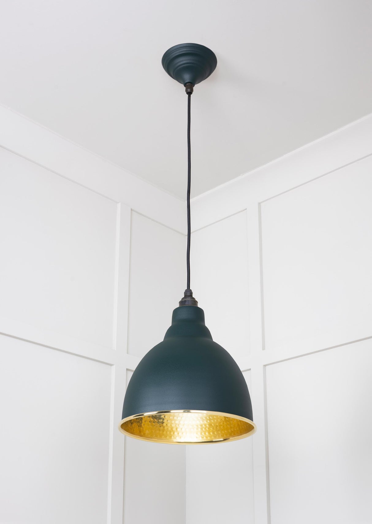 From The Anvil - Hammered Brass Brindley Pendant in Dingle | Sku. 49517DI | Trade Door Handles.