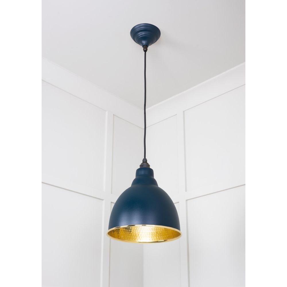 From The Anvil - Hammered Brass Brindley Pendant in Dusk | Sku. 49517DU | Trade Door Handles.