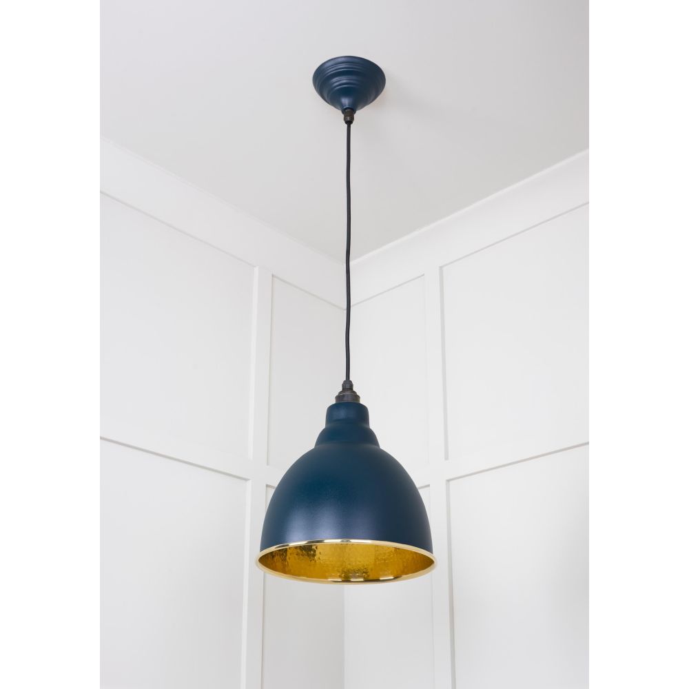 From The Anvil - Hammered Brass Brindley Pendant in Dusk | Sku. 49517DU | Trade Door Handles.
