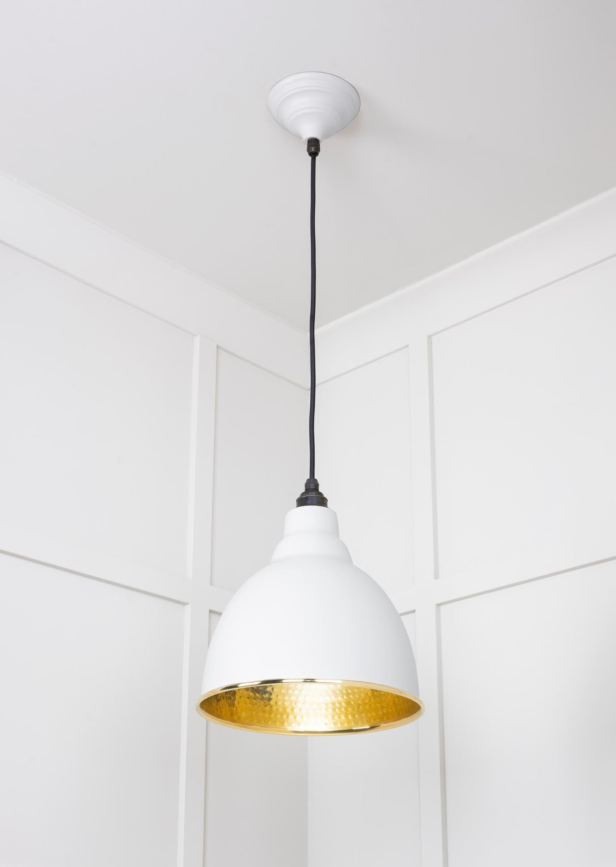 From The Anvil - Hammered Brass Brindley Pendant in Flock | Sku. 49517F | Trade Door Handles.