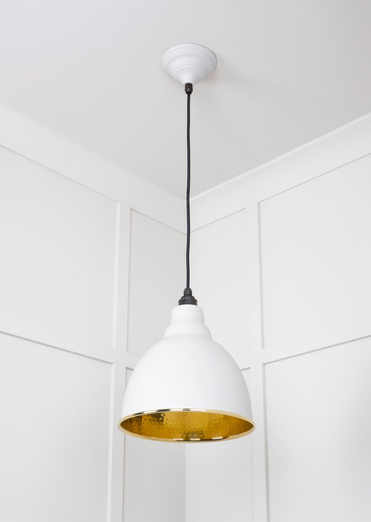 From The Anvil - Hammered Brass Brindley Pendant in Flock | Sku. 49517F | Trade Door Handles.