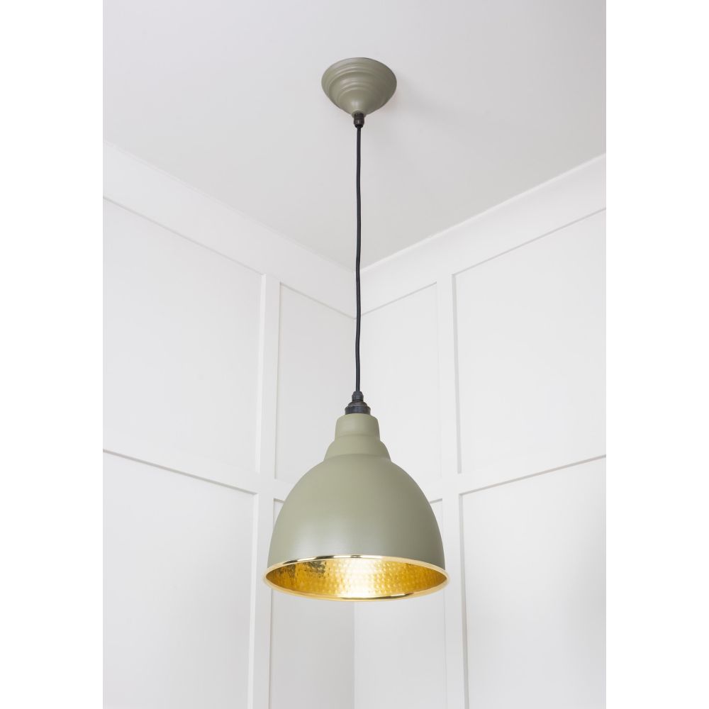 From The Anvil - Hammered Brass Brindley Pendant in Tump | Sku. 49517TU | Trade Door Handles.