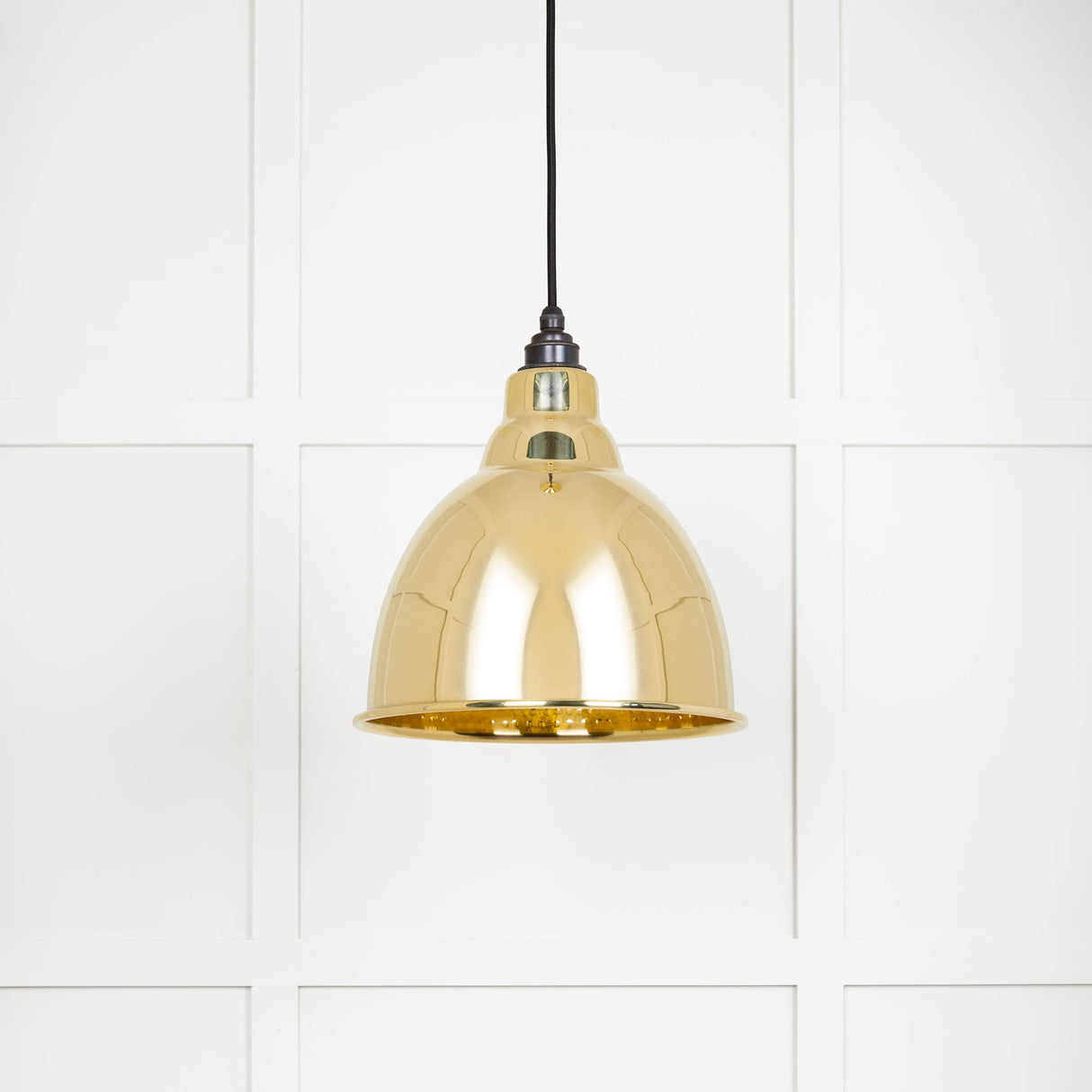 From The Anvil - Hammered Brass Brindley Pendant | Sku. 49517 | Trade Door Handles.